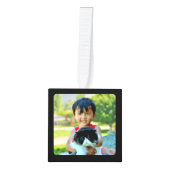 4フォトコラージュカスタマイズとモノグラム キューブオーナメント (正面)