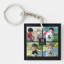 4フォトコラージュカスタマイズとモノグラム キーホルダー