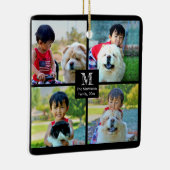 4フォトコラージュカスタマイズとモノグラム セラミックオーナメント (右)