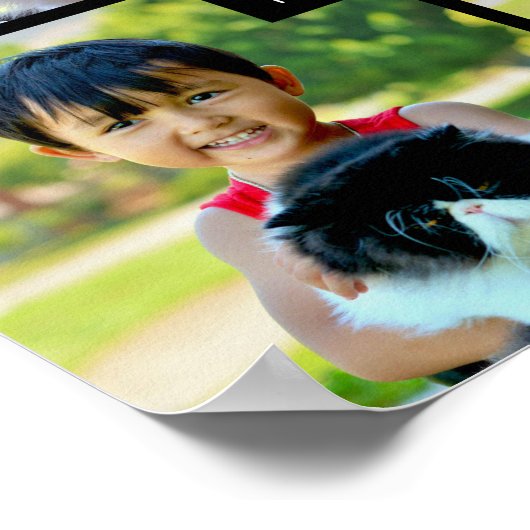 4フォトコラージュカスタマイズとモノグラム ポスター (角)