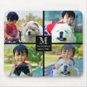 4フォトコラージュカスタマイズとモノグラム マウスパッド (正面)
