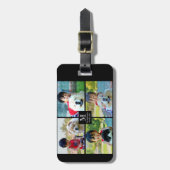 4フォトコラージュカスタマイズとモノグラム ラゲッジタグ (正面縦)