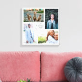 4フォトコラージュキャンバスとカスタム文字 キャンバスプリント (インサイチュ (リビング))