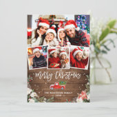 4フォトコラージュクリスマストラック素朴ウッドフローラ シーズンカード (スタンド正面)