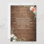 4フォトコラージュクリスマストラック素朴ウッドフローラ シーズンカード (裏面)