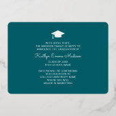 4フォトコラージュティール（緑がかった色）&ゴールドフォイルグラードカード 箔招待状 (裏面)