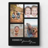 4フォトコラージュテンプレートファミリー名黒 フォトプラーク (正面)