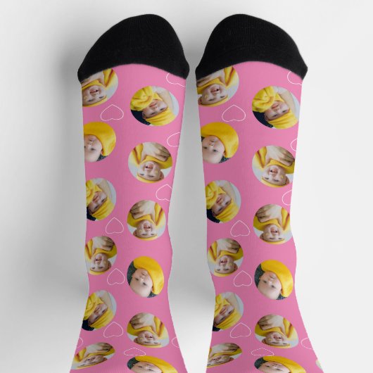 4フォトコラージュテンプレート独自のおもしろいを作成 ソックス (上部)