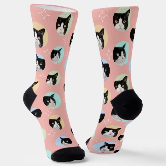 4フォトコラージュテンプレート独自のおもしろいペット ソックス (傾斜あり)