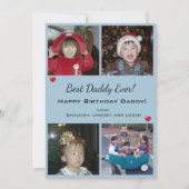 4フォトコラージュハッピーバースデー最高のパパエバーカード シーズンカード (正面)