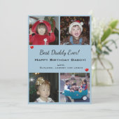 4フォトコラージュハッピーバースデー最高のパパエバーカード シーズンカード (スタンド正面)