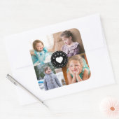 4フォトコラージュパパ愛するハート父の日 スクエアシール (封筒)