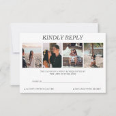 4フォトコラージュパーソナライズされたウェディングRSVPカード 出欠カード (正面)