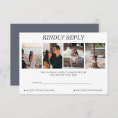 4フォトコラージュパーソナライズされたウェディングRSVPカード 出欠カード (正面/裏面)