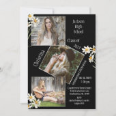 4フォトコラージュパーソナライズされたデイジー卒業 案内状 (正面)