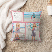 4フォトコラージュパーソナライズされたピンクのママ愛 クッション (ブランケット)