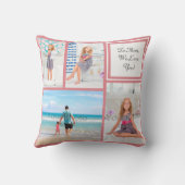 4フォトコラージュパーソナライズされたピンクママ/ラブ クッション (裏面)