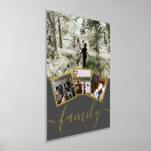 4フォトコラージュパーソナライズされたファミリータイポグラフィ 箔ポスター (レイダウン)