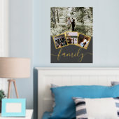 4フォトコラージュパーソナライズされたファミリータイポグラフィ 箔ポスター (インサイチュ (寝室))