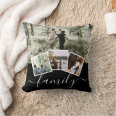 4フォトコラージュパーソナライズされたファミリー クッション (ブランケット)