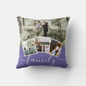 4フォトコラージュパーソナライズされたファミリー クッション (裏面)