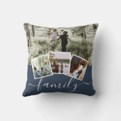 4フォトコラージュパーソナライズされたファミリー クッション (裏面)