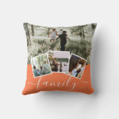 4フォトコラージュパーソナライズされたファミリー クッション (裏面)