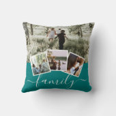 4フォトコラージュパーソナライズされたファミリー クッション (裏面)