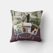 4フォトコラージュパーソナライズされたファミリー クッション (裏面)