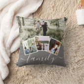 4フォトコラージュパーソナライズされたファミリー クッション (ブランケット)