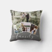 4フォトコラージュパーソナライズされたファミリー クッション (裏面)