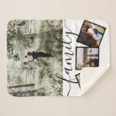 4フォトコラージュパーソナライズされたファミリー シェルパブランケット (正面(横))