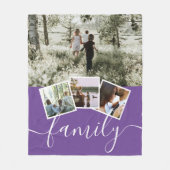 4フォトコラージュパーソナライズされたファミリー フリースブランケット (正面)