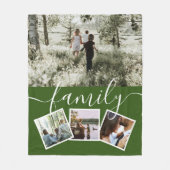 4フォトコラージュパーソナライズされたファミリー フリースブランケット (正面)