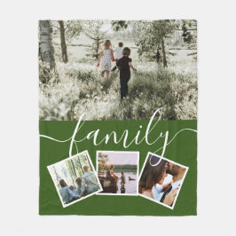 4フォトコラージュパーソナライズされたファミリー フリースブランケット