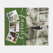 4フォトコラージュパーソナライズされたファミリー フリースブランケット (正面(横))