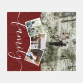 4フォトコラージュパーソナライズされたファミリー フリースブランケット (正面(横))