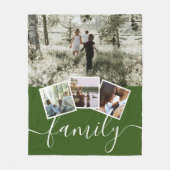4フォトコラージュパーソナライズされたファミリー フリースブランケット (正面)