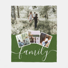 4フォトコラージュパーソナライズされたファミリー フリースブランケット