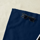 4フォトコラージュパーソナライズされたフィルムストリップNavy Blue ビーチタオル (インサイチュ)