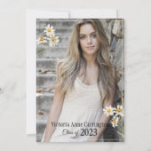 4フォトコラージュパーソナライズされたホワイト卒業 案内状 (裏面)