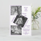 4フォトコラージュパーソナライズされた卒業 案内状 (スタンド正面)