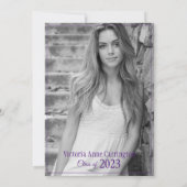 4フォトコラージュパーソナライズされた卒業 案内状 (裏面)