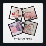4フォトコラージュパーソナライズされた スクエア壁時計<br><div class="desc">4 Photo Collageパーソナライズされたテンプレートの壁時計…単に自分の写真と文字をこの壁時計に追加素晴らし..簡単をパーソナライズする…カスタマイズ可能な写真テンプレート時計Ricasoから – 完璧なギフト – アイディア</div>