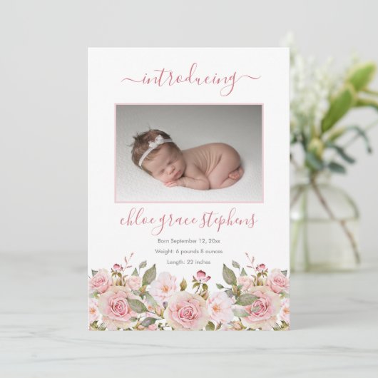 4フォトコラージュフローラガール生誕発表 案内状 (スタンド正面)