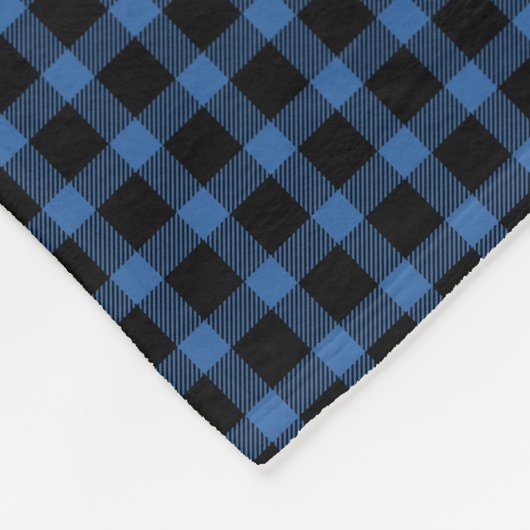 4フォトコラージュブルーバッファロープレイドおばあちゃん フリースブランケット (角)