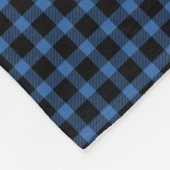 4フォトコラージュブルーバッファロープレイドじいちゃん フリースブランケット (角)