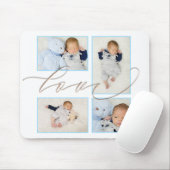 4フォトコラージュベビーファミリーラブスクリプト マウスパッド (マウス)