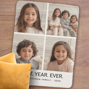 4フォトコラージュミニマリ最高のスト –  Year Ever シェルパブランケット