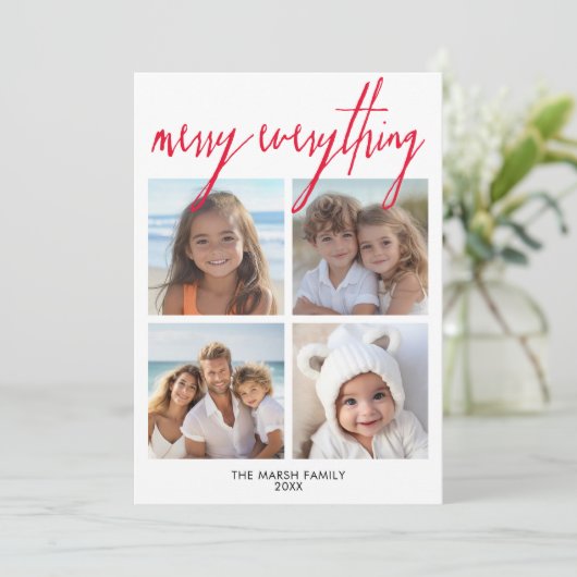 4フォトコラージュメリーすべてミニマル赤 シーズンカード (スタンド正面)